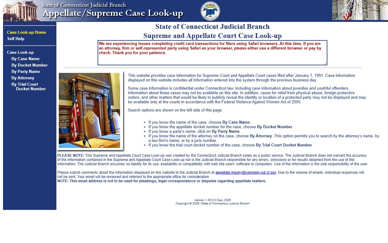 Windsor court docket appellate case lookup tool