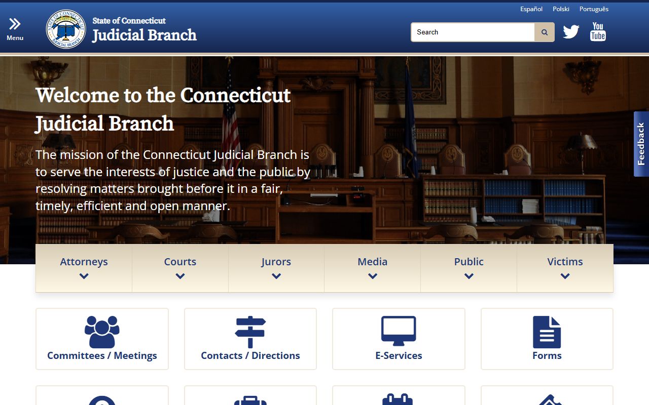 Hartford court docket search on the Connecticut Judicial Branch website